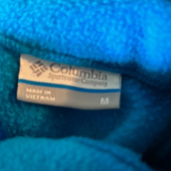 Columbia full zip fleece with pockets. Turquoise. Medium - Picture 2 of 2